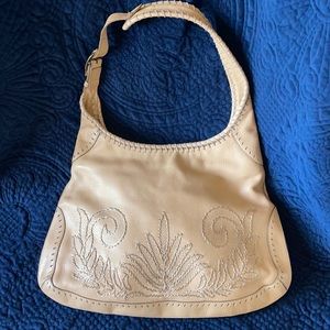 Cole Haan Tan pebbled leather purse w/ stitching